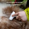 grSelf Cleaning Grooming Rake Brush for Shedding Gently Removes Loose Undercoat Mats Tangled Deshedding Grooming Tool for Dogs Cats Extra Wide (Blue)