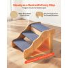 sWood Pet Stairs, 3-Step Dog Stairs for High Beds, Sofa & Cars, 150lbs Load Capacity, Non-Slip Surface