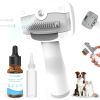 Pet Steam Brush for Dogs & Cats,5-in-1 Self-Cleaning Dog Steam Brush with 3 Swap-in Heads (Grooming, Dematting, Deshedding)